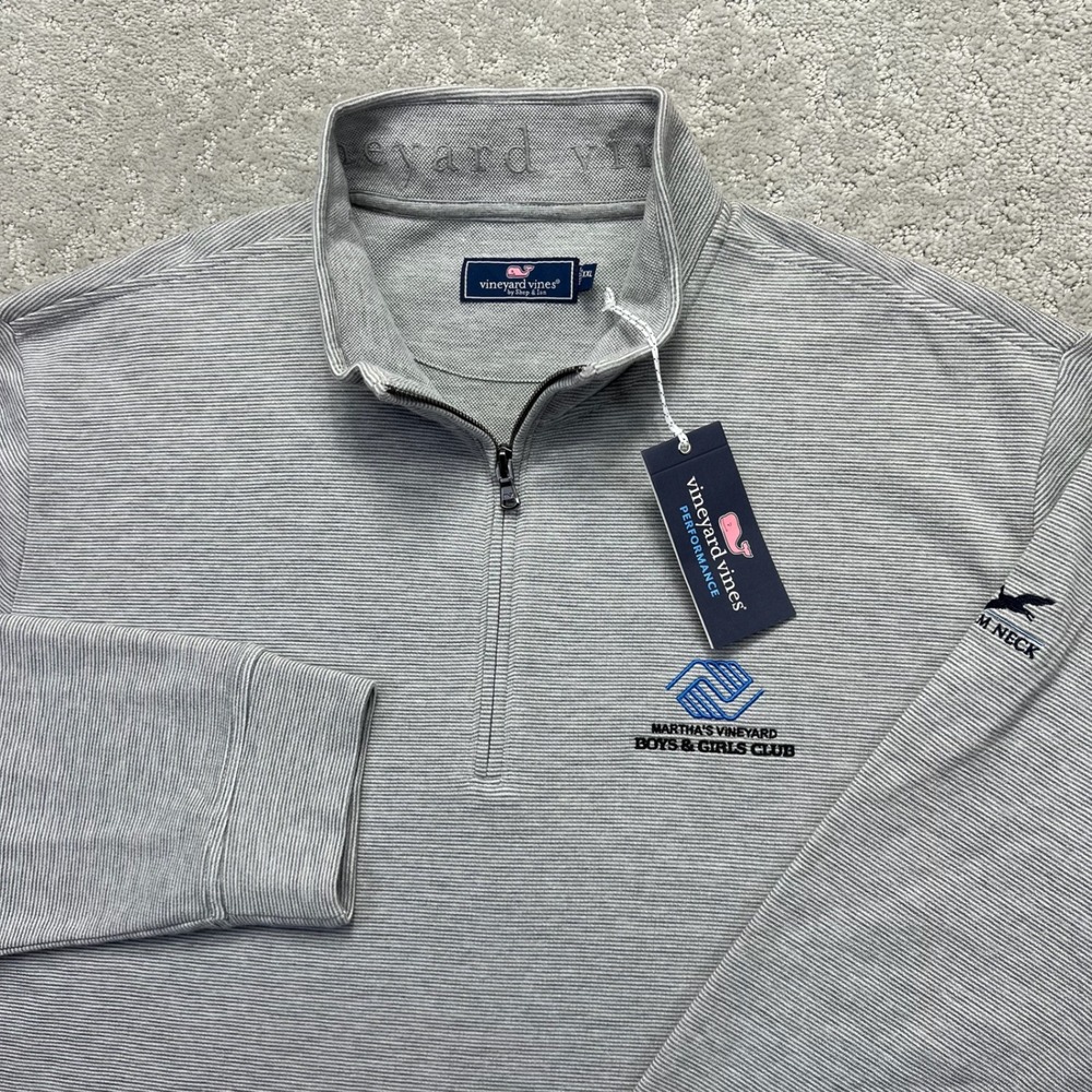 Vineyard Vines Pullover Mens XXL Granite Gray Saltwater Quarter Zip Performance